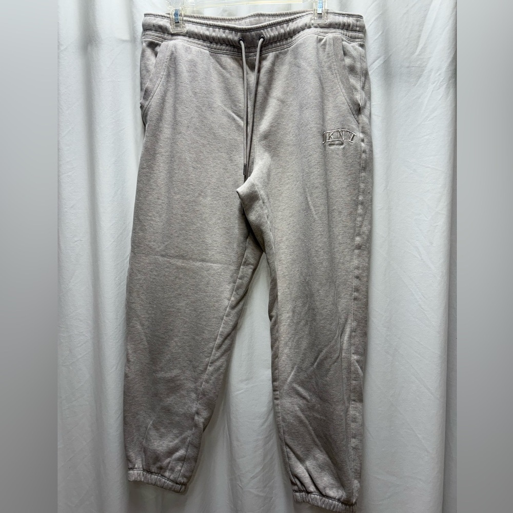 DKNY logo sweatpants women’s size L light grey/cream